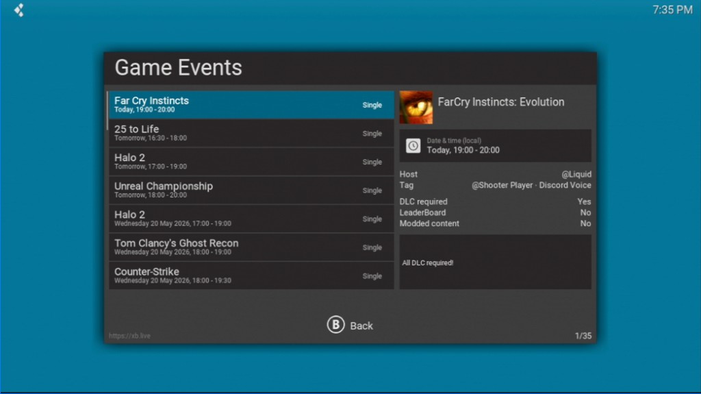 XBMC4Gamers Game Events